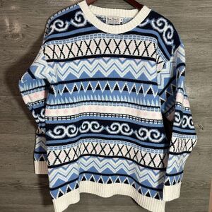VTG Nan Dorsey Sweater Women's Medium Fair Isle Acrylic USA Made